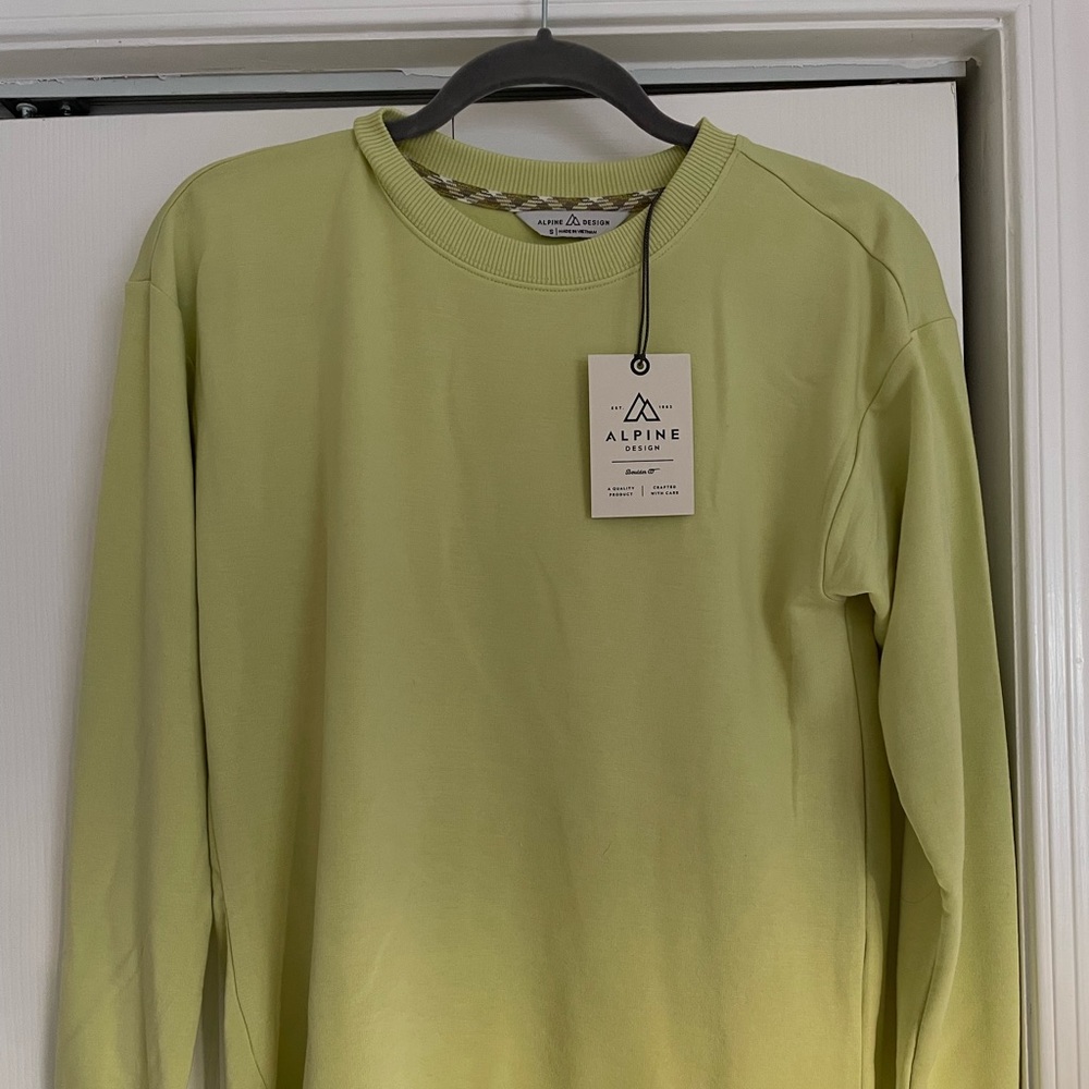 Alpine design crew neck neon yellow size small